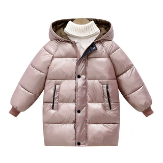 Buy pink 2023 Winter Girls Down Jackets Autumn Fashion Boys Warm Down Jacket Kids Hooded Outerwear High Quality Children Snowcoat Coats