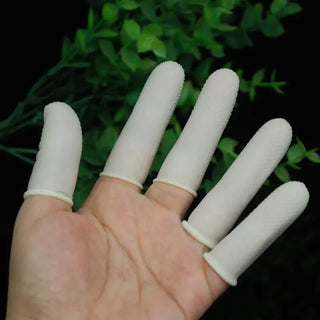 Buy white 100pcs Disposable Latex Finger Cots Rubber Fingertip Anti-Slip Anti-Static Protective Finger Glove for Electronic Repair Jewelry