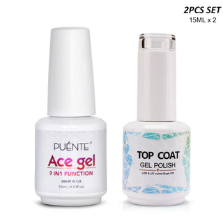 Buy ace-gel-top-coat 15ML Base Gel Top Coat Set UV Gel Nail Polish Kit Nail Art Manicure Soak Off Function UV Nail Varnish Long Lasting Nail Gel