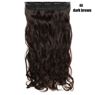 Buy dark-brown BENEHAIR Synthetic Hairpieces 24&quot; 5 Clips in Hair Extension One Piece Long Curly Hair Extension for Women Pink Red Purple Hair