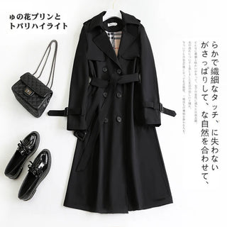 Buy black 2024 Fall Winter Wholesale Long Trench Coats Women Military Style Plus Size Overcoats Coat