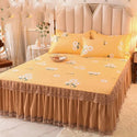 Bed Dress Sets Lace Bed Sheet Pillow Cases 3 Pieces/Set Set for King/Queen Double Size Bed Top Fashion Flower Bedding Set