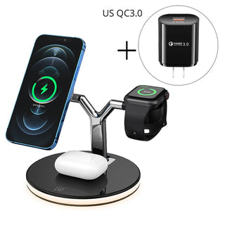 Buy with-us-plug 3 in 1 Magnetic Wireless Charger 15W Fast Charging Station for Magnetic iPhone 14 13 12 Pro Max Chargers for Apple Watch Airpods