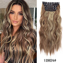 4Pcs/Set 20Inch Synthetic Hair Clip in Long Wavy Thick Hairpieces