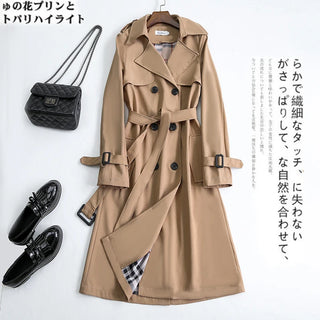 Buy khaki 2024 Fall Winter Wholesale Long Trench Coats Women Military Style Plus Size Overcoats Coat