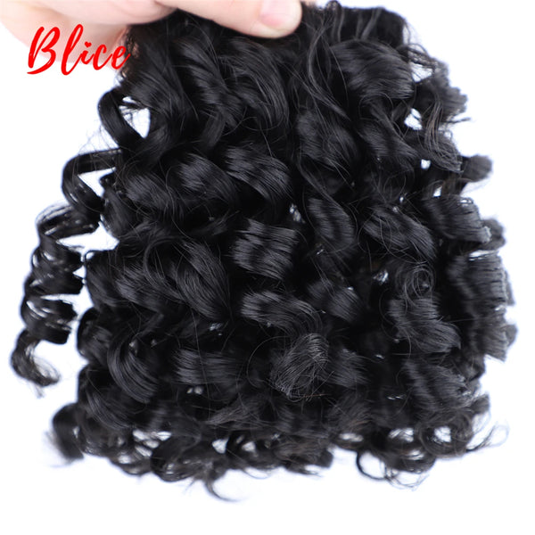 Blice Fake Curly Fringe Two-Clips in Bang Synthetic Hair Extensions With 100% Kanekalon Hairpieces for Women