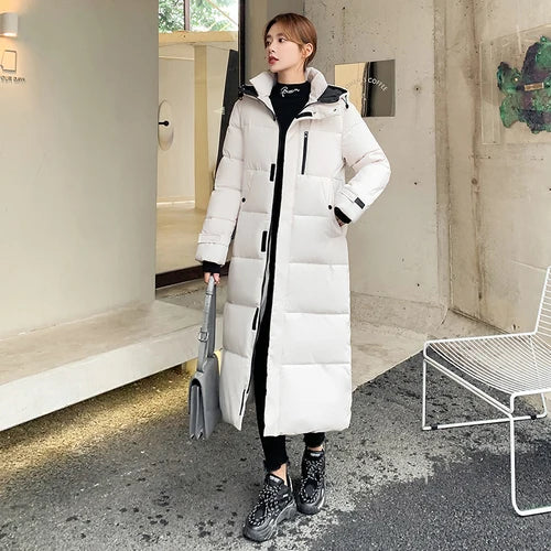 2023 Autumn and Winter Women's Korean Style Mid-Length Down Jacket Loose Parka Coat Women's Coat Winter Coat