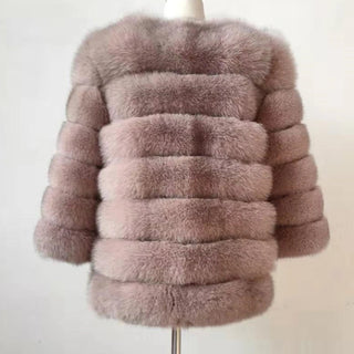 100% True Fur Coat Women's Warm and Stylish Natural Fox Fur Jacket Vest Leather Coat Natural Fur Coats  Free Shipping