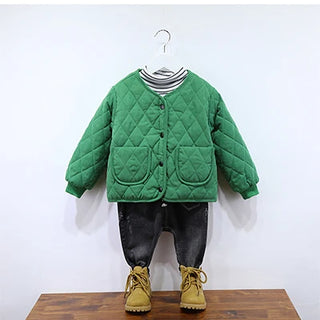 Buy green1 Cute Warm Winter Children Girls Coat Spring Kids Jacket Boys Outerwear Coats Cotton Boy Thicken Baby Clothes Clothing for 2y-7y