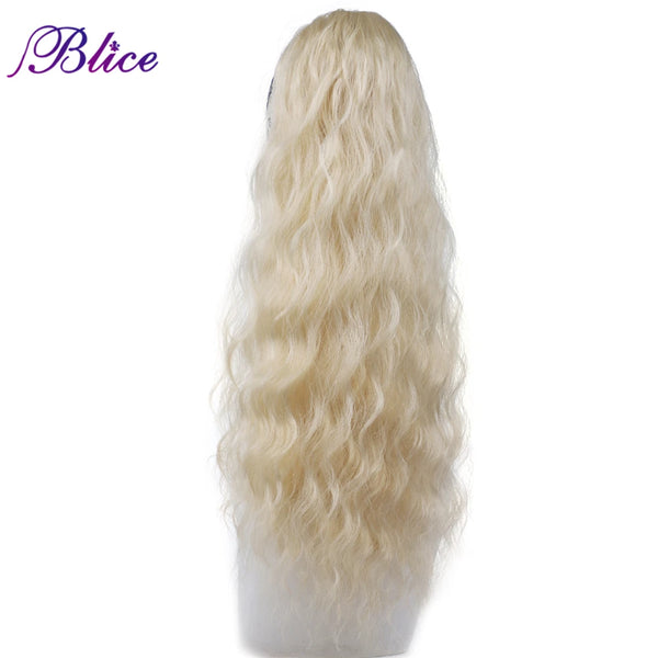 Blice Synthetic Long Curly Ponytail Extensions #613 Alita Heat Resistant Ponytail HairPieces Drawstring With Two Plastic Combs