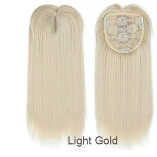 Buy light-gold 14inch Straight Synthetic Blonde Hair With Bangs for Women Clip-In One-Piece Hair Extension High Temperature Fiber