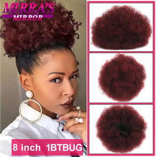 Buy fbbzt01-1btbug Afro Puff Drawstring Ponytail Extension Synthetic Kinky Curly Ponytail Hair Chignon Dreadlock Buns Afro Puff for Black Women