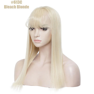 Buy bleach-blonde BENEHAIR Synthetic Clip in Hair Topper Long Straight Clip Extension Hair Hair Toupee Hairpiece for Women Fake Hair With Bangs