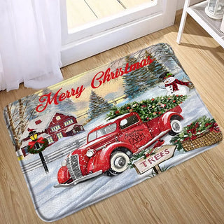 Buy 1618ah-mat Christmas Bathroom Sets With Shower Curtain Rugs Red Truck Christmas Shower Curtains Xmas Bathroom Rugs Christmas Bathroom Deco