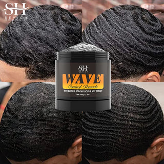 360 Wavy Frizz Control Gel Wave Control Pomade Hair Styling Wax Anti-Hair Loss Clay Hair Pomade   for African Black Men  Hair St