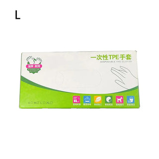 Buy large 100Pcs Acid Work Safety Disposable Gloves New Food Grade TPE Latex Free Gloves Non-Slip Transparent Cleaning Gloves