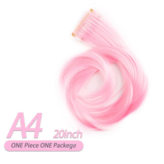 Buy a4 AIYEE Hair Extensions Pure RainBow Hairpiece Clip in Hair Piece Synthetic Long Straight Ombre Pink Red Rainbow Hair Piece