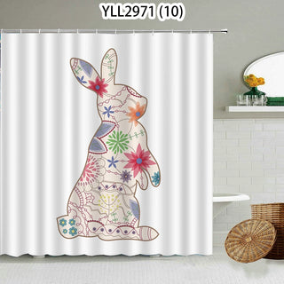 Buy 10 Cat Rabbit Animal Print Floral Home Decor Shower Curtain Waterproof Polyester   Cortina De La Ducha