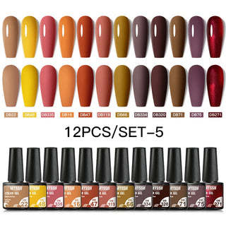 Buy zh20028 10/12pcs Spring Macaron Nail Gel Polish Set Semi Permanent UV for Manicure Soak Off Gel Nail Polish Kit Varnishes Nail Supplies