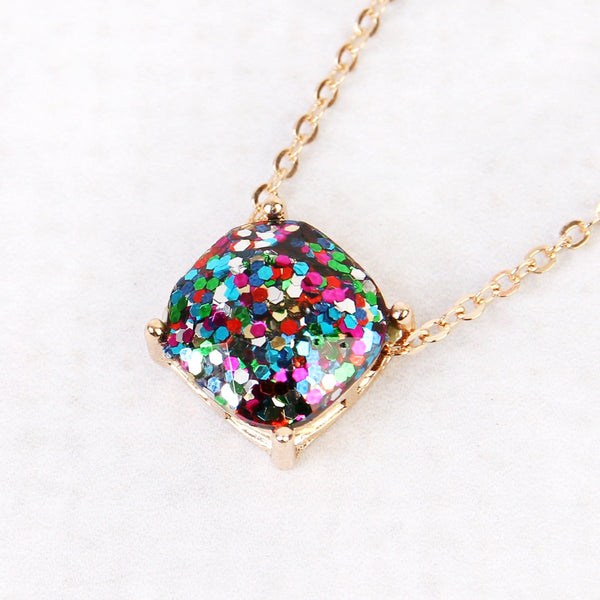 16355 - Cushion Glitter Necklace