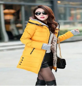 Buy 6 1pcs/Lot Korean Style Winter Woman Long Winter Hooded Coat Oversize Winter Autumn Warm Down Long Coat