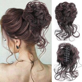 Buy cxzy-2-33 Chorliss Synthetic Claw Chignon Women Messy Curly Fluffy Hair Bun Clip in Ponytail Hair Extensions Natural False Hairpieces