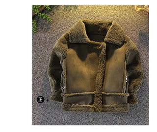 Buy green 2019 Boys Girls Thickening Warm Cashmere Fake Fur Coat Kids Winter Coats Jackets Children Clothes Overwear