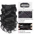 Body Wave Clip in Human Hair Extensions 120g/Set Clips in Extension Full Head Brazilian Clip on Hair Extension for Women