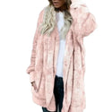 80% HOT SALES！！！Winter Women's Cardigan Coat Plus Size Solid Faux Fur Hooded Coat Long Sleeve Autumn Winter Warm Coat