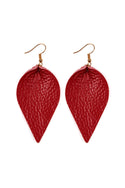 Teardrop Shape Genuine Leather Earrings