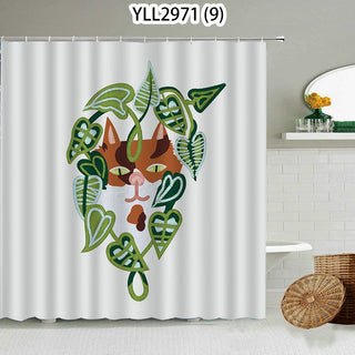 Buy 9 Cat Rabbit Animal Print Floral Home Decor Shower Curtain Waterproof Polyester   Cortina De La Ducha