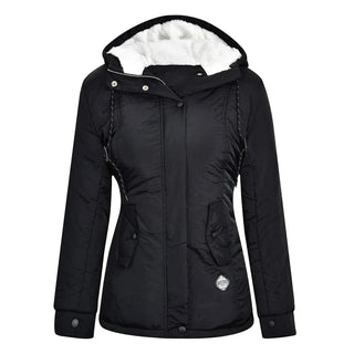 Buy black Hooded  Coats  Mid-Length