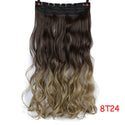 AOSIWIG 24inch 5 Clipsins Straight Hair Extentions Clip in on Hair Extension Black to Red Ombre Hairpiece Synthetic