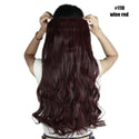 BENEHAIR Synthetic Hairpieces 24" 5 Clips in Hair Extension One Piece Long Curly Hair Extension for Women Pink Red Purple Hair