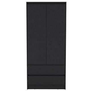 Armoire Closher, Two Drawers -Black