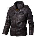 Men's Leather Jackets Winter Fleece Casual Motorcycle Jacket Biker Leather Coats European Windbreaker Genuine Leather Jacket