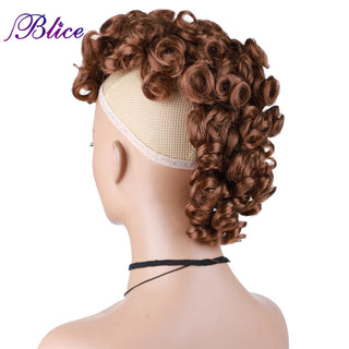 Buy 30 Blice High Puff Curly Chignon Frohawks Hair Synthetic Clip in Hair Extensions All Head Ponytail for Africa American Women