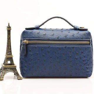 Buy ostrich-navy-s Snake Pattern Clutch Make Up Bags