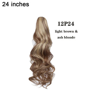 Buy 12p2424inch BENEHAIR Fake Ponytail Claw on Ponytail Long Wavy Clip in Hair Extension Hair Synthetic Hairpiece for Women Pony Tail Fake Hair