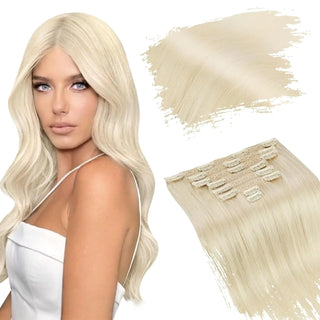 Buy 60-platinum-blonde Clip in Hair Extensions