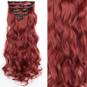 22Inch Long Straight Wavy Hair Extension 7Pcs/Set 16 Clips High Tempreture Synthetic Hairpiece Clip in Hair Extensions