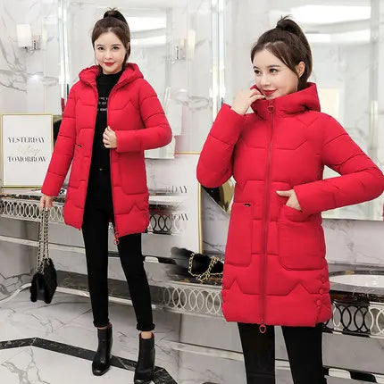 2022 Winter New Women Jacket Coats Slim Parkas Female Down Cotton Hooded Overcoat Thicken Warm Jackets Loose Casual Student Coat