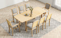 Rustic Extendable 84inch Dining Table Set With 24inch Removable Leaf , 6 Upholstered Armless Dining Chairs and 2 Padded