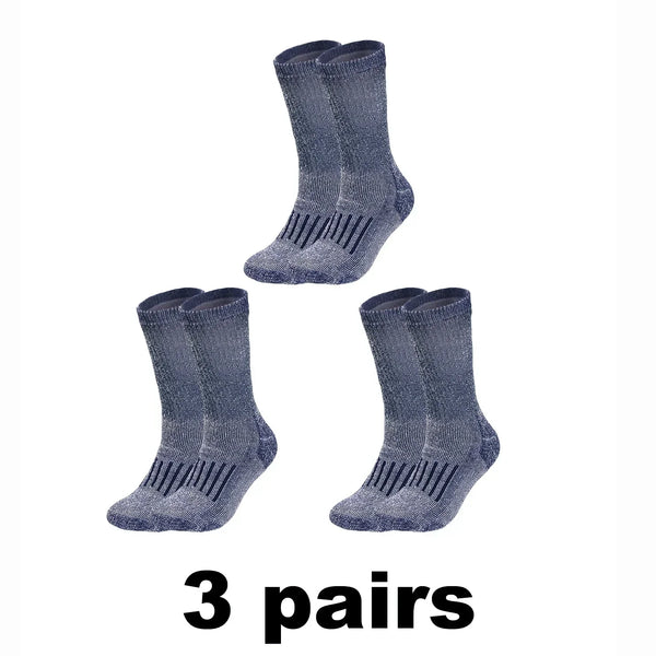 1/2/3 Pairs Merino Wool Socks Men's Autumn Winter Thickened Thermal Socks Mountaineering Breathable Outdoor Sports Socks Large