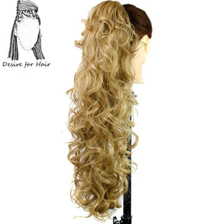 Buy 22 Desire for Hair 30 Inch Long Curly Claw Clip Ponytail Heat Resistant Synthetic Hairpieces Fake Hair Extensions