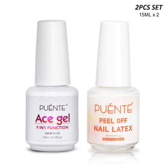 Buy ace-gel-peelofflatex 15ML Base Gel Top Coat Set UV Gel Nail Polish Kit Nail Art Manicure Soak Off Function UV Nail Varnish Long Lasting Nail Gel