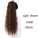 AILIADE Synthetic 22inch Long Bouncy Curly Hair  Ponytail Extensions Hairpiece Drawstring Heat Resistant Brown Hair Extension