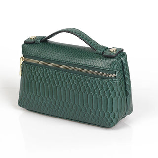 Buy snake-green-l Snake Pattern Clutch Make Up Bags