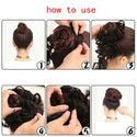 BENEHAIR Synthetic Women Chignon Messy Hair Bun Scrunchy Hair Bun Rubber Band Hairband Hairpiece Updo Chignon Donut Roller