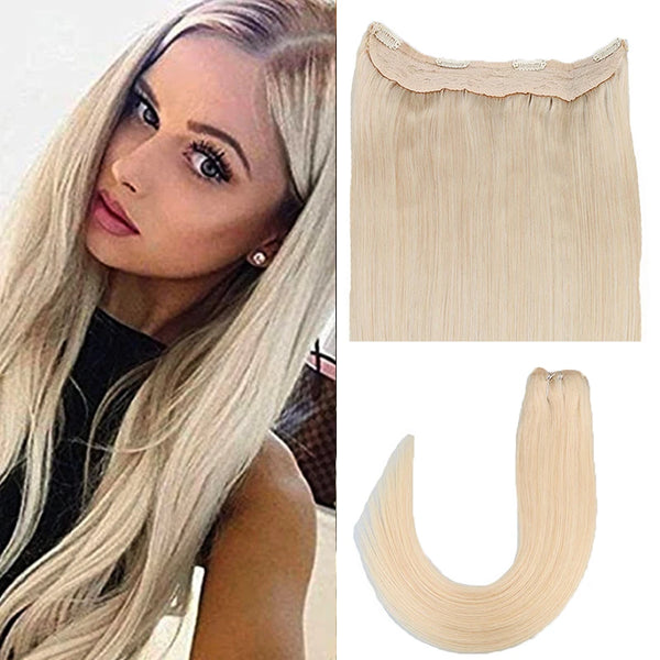 Best Quality Brazilian Wire in Hair Extensions Straight 14-22inch Remy Invisible Fish Line Human Hair Extensions With 4 Clips